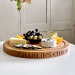 Personalised Round Wooden Cheese Board